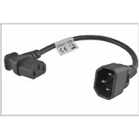 DINIC C13 (haaks/rechts) - C14 stroomkabel voor UPS/PDU - 3x 0,75mm / zwart - 0,30 meter