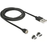DeLOCK 85723 USB-kabel USB 2.0 USB-A stekker, USB-C stekker, USB-micro-B stekker 1.10 m Zwart