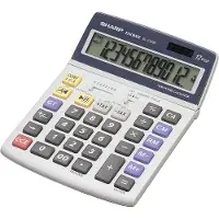 Sharp rekenmachine - EL2125C - grijs - 12 digit - 1x LR44 batterij - SH-EL2125C