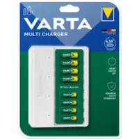 Varta Multi-batterijlader voor batterijen , 2/4/6/8x AA/AAA, laadtijd 4,5 h, USB Type C (incl. kabel), 100-240 V, B 180 x D 43 x H 240 mm, wit