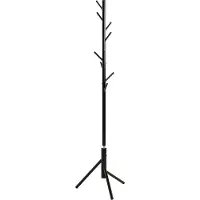 Haku kapstok, 8 haken, elk met een draagvermogen van 5 kg, Ø 480 x H 1730 mm, gelakt stalen buis, zwart