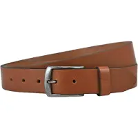 Landley Cognac Leren Riem 3.5 cm - Damesriem / Herenriem - Nerfleer - Cognac - Lengte totaal 110 cm / Riemmaat 95