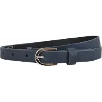 Landley Smalle Dames Riem Leer Blauw - 2 cm - Leren Broekriem Smal - Vrouwen Tailleriem - Lengte totaal 120 cm / Riemmaat 105