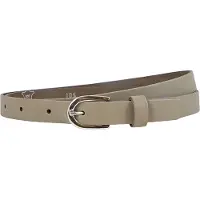 Landley Smalle Dames Riem Leer Taupe - 2 cm - Leren Broekriem Smal - Vrouwen Tailleriem - Lengte totaal 110 cm / Riemmaat 95
