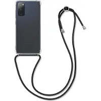 Kwmobile telefoonhoesje geschikt voor Samsung Galaxy S20 FE - Hoesje met telefoonkoord - Back cover in zwart / transparant