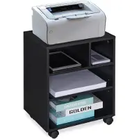 Relaxdays bureau kast - op wielen - 4 vakken - 49 x 40 x 30 cm - printerkastje