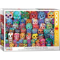 Eurographics Puzzel, Traditioneel Mexicaans schedelmotief, 1000 stukjes, 68 x 48 cm, artikelnummer 6000-5316