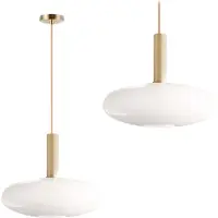 Toolight Hangende Plafondlamp Melkglas Goud Wit APP668-1CP