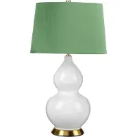 Elstead Lighting LED Tafellamp ISLA | 1X E27 Max 60W | Aged Brass, White, Green