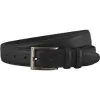 Landley Leren Zwarte Heren Pantalon Riem - Nette Broekriem - Volnerf Leer - 3.5 cm Breed - Zwart - Lengte totaal 130 cm / Riemmaat 115