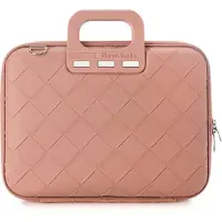 Bombata Intrecciato 13 / 14 inch Laptoptas Dames - Vlechtpatroon - Lichtroze