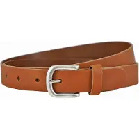 Landley Dames Riem Leer Cognac – Breedte 3 cm – Leren Vrouwen Riem - Lengte totaal 100 cm / Riemmaat 85