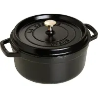 Staub La Cocotte ronde pan gietijzer 0,4 L Zwart