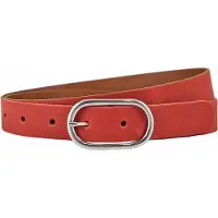 Landley Leren Dames Riem met Ovale Gesp - Echt Leer - Rood - Lengte totaal 100 cm / Riemmaat 85