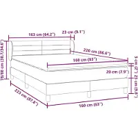 vidaXL Boxspringbed met matras, donkergroen, 160x220 cm, fluweel