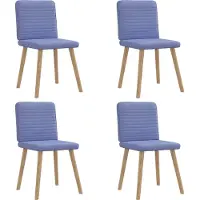 vidaXL Eetkamerstoelen 4 st stof jeansblauw