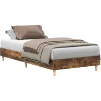 vidaXL Bedframe zonder matras 75x190 cm spaanplaat gerookt eiken