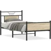 vidaXL Bedframe zonder matras hout sonoma eikenkleurig 75x190 cm