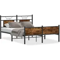 vidaXL Bedframe zonder matras hout gerookt eikenkleurig 150x200 cm