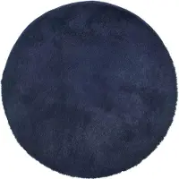 vidaXL Hoogpolig vloerkleed NAVARRA 240x240 cm polyester marineblauw