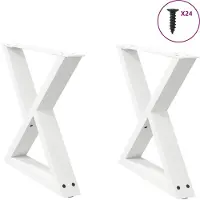 vidaXL Salontafelpoten 2 st 50x(42-43,3) cm staal wit