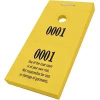 Combicraft garderobebonnen cloakroom at own risk geel - 1000 stuks