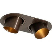 QAZQA Afgeronde inbouwspot donker brons GU10 35mm kantelbaar 2-lichts - Installa