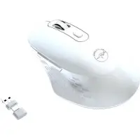 Mobility Lab Wireless Mouse - - Omega - Bluetooth and 2.4GHz Receiver - White - Silent Clicks - Adjustable Precision