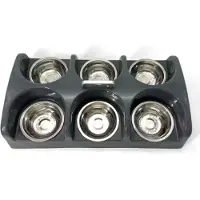 Topmast Puppy voertray met 6 voerbakjes RVS - Stevig kunststof met handgreep - Hondenkennel Hondenfokker