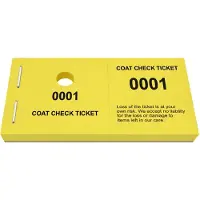 Combicraft garderobebonnen coat check at own risk geel - 1000 stuks