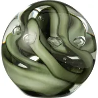 J-Line presse-papier Tornado Rond - glas - transparant/bruin - large