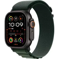 Apple Watch Ultra 2 (2024) | GPS + Cellular | zwart | Alpine Loop dunkelgrün Large