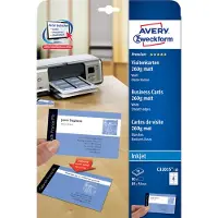 Avery visitekaarten voor inkjet Quick&Clean mat 80 kaartjes 260 g/m