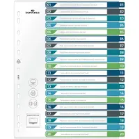 Durable 679727 Register DIN A4+ 1-20 Polypropyleen Meerdere kleuren 20 tabbladen 679727