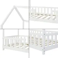 En.casa Kinderbed Sisimiut met uitvalbeveiliging 90x200 cm wit