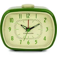 Kikkerland Vintage Retro Wekker Groen - Classic Alarm Clock - Slaapkamer accessoire - Klassiek ontwerp