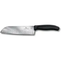 Victorinox SwissClassic 6.8523.17G Black, santoku met kuiltjes, 17 cm, zwart