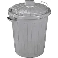 Curver voerton met deksel lichtgrijs 23 liter/9-11 kg