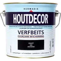 Hermadix Houtdecor verfbeits Zwart dekkend 2,5L