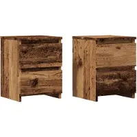 vidaXL Nachtkastjes 2 st 30x30x40 cm bewerkt hout oud houtkleurig