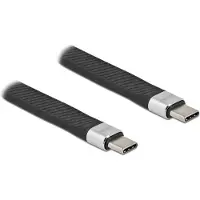 DeLOCK USB-C naar USB-C siliconen kabel met E-Marker chip - USB2.0 - tot 20V/5A / zwart - 0,10 meter