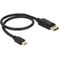 DeLOCK 83984 DisplayPort-kabel Mini-displayport / DisplayPort Adapterkabel Mini DisplayPort-stekker, DisplayPort-stekker 0.50 m Zwart Vergulde steekcontacten