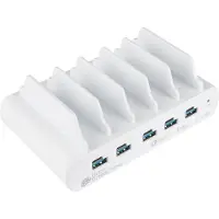 GOOD CONNECTIONS USB desktop snellaadstation , 10-poorts met 5 x USB-C + 5 x USB-A, vermogen 110 W, wit