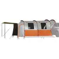 vidaXL Autotent 4-persoons waterdicht grijs en oranje