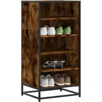 vidaXL Schoenenrek 48x38x97,5 cm bewerkt hout gerookt eikenkleurig