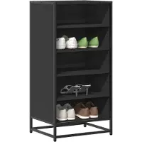 vidaXL Schoenenrek 48x38x97,5 cm bewerkt hout zwart