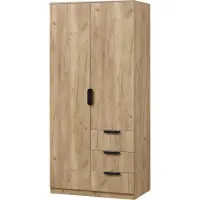 En.casa Kledingkast Eiselfing 176x80x52 cm met 4 vakken en 3 lades eikenkleurig []