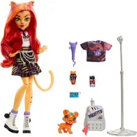 Monster High Toralei Stripe verzamelpop met huisdier en accessoires Sweet Fangs G3 Reboot, veelkleurig (HHK57)