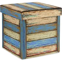 Relaxdays poef met opbergruimte - opvouwbaar - tot 100 kg - 38x37,5x37,5 cm - voetenbank