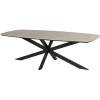 4SO Prado dining tuintafel 240x105xH75 cm antraciet met keramisch deens ovaal blad